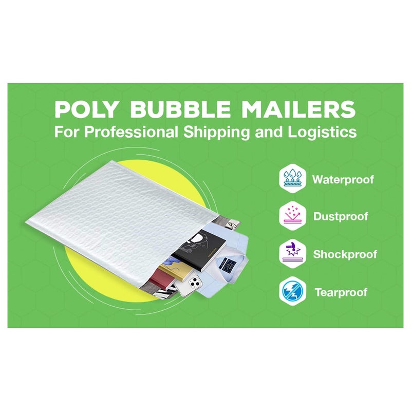 Sales4Less #0 Poly Bubble Mailers 6X10 Inches Padded Envelope Mailer Waterproof Pack of 25 White - Image 3